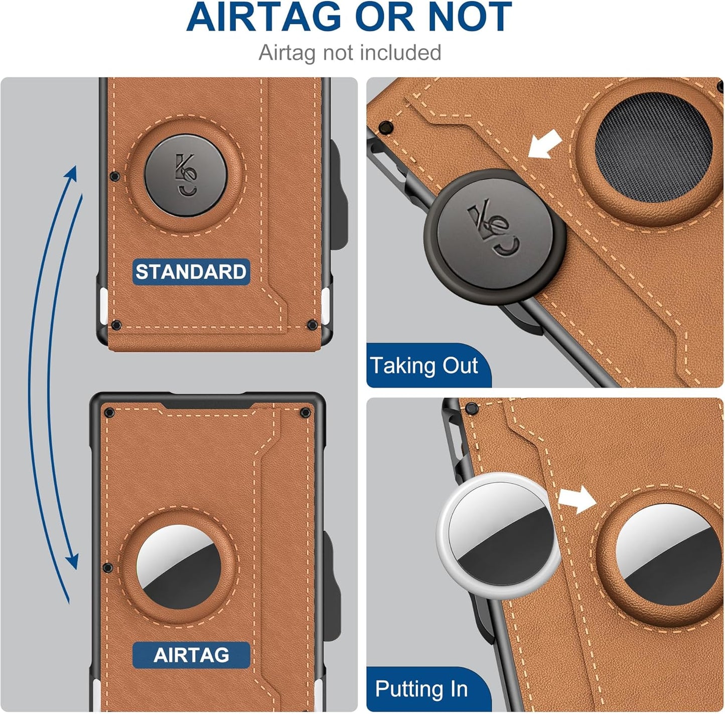 ✨AirTag-lommebok for menn – Med et uttrekkbart aluminiumsdeksel, RFID-beskyttelse og et minimalistisk design med to rom.