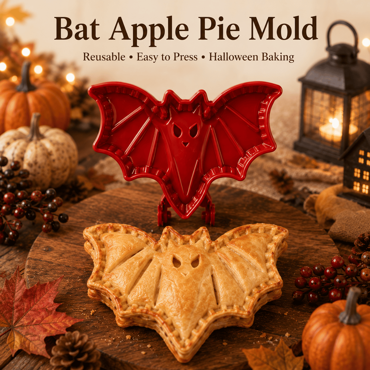 🎄🎃 8-delers paiformsett med Halloween-tema – perfekt for baking i høytiden