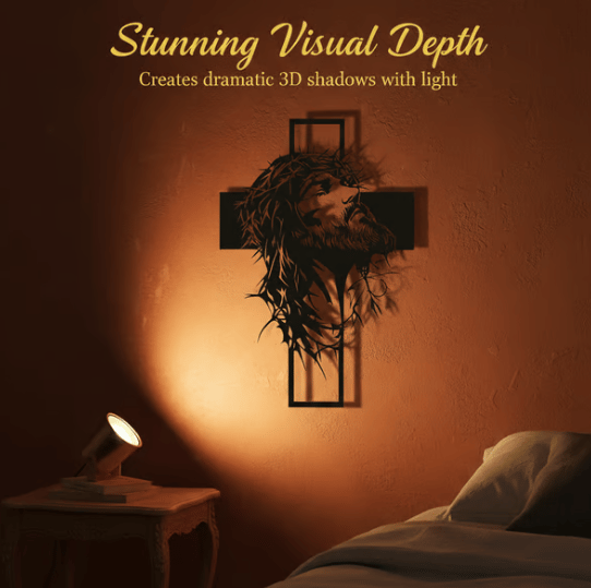 🔥🔥Jesus kors jernskilt Kristus veggkunst dekorasjon✝️🖼️ Foredle rommet ditt med åndelig eleganse 🙌✨