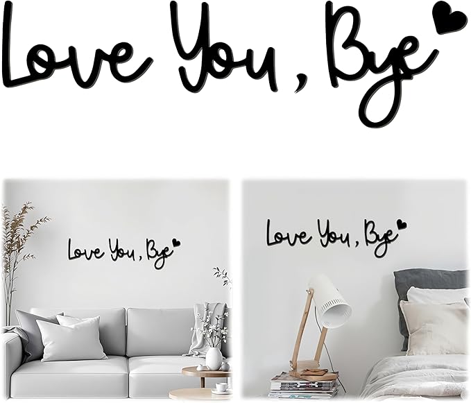 "Love you Bye" ✨Veggdekorasjon i tre - Ingen veggskader