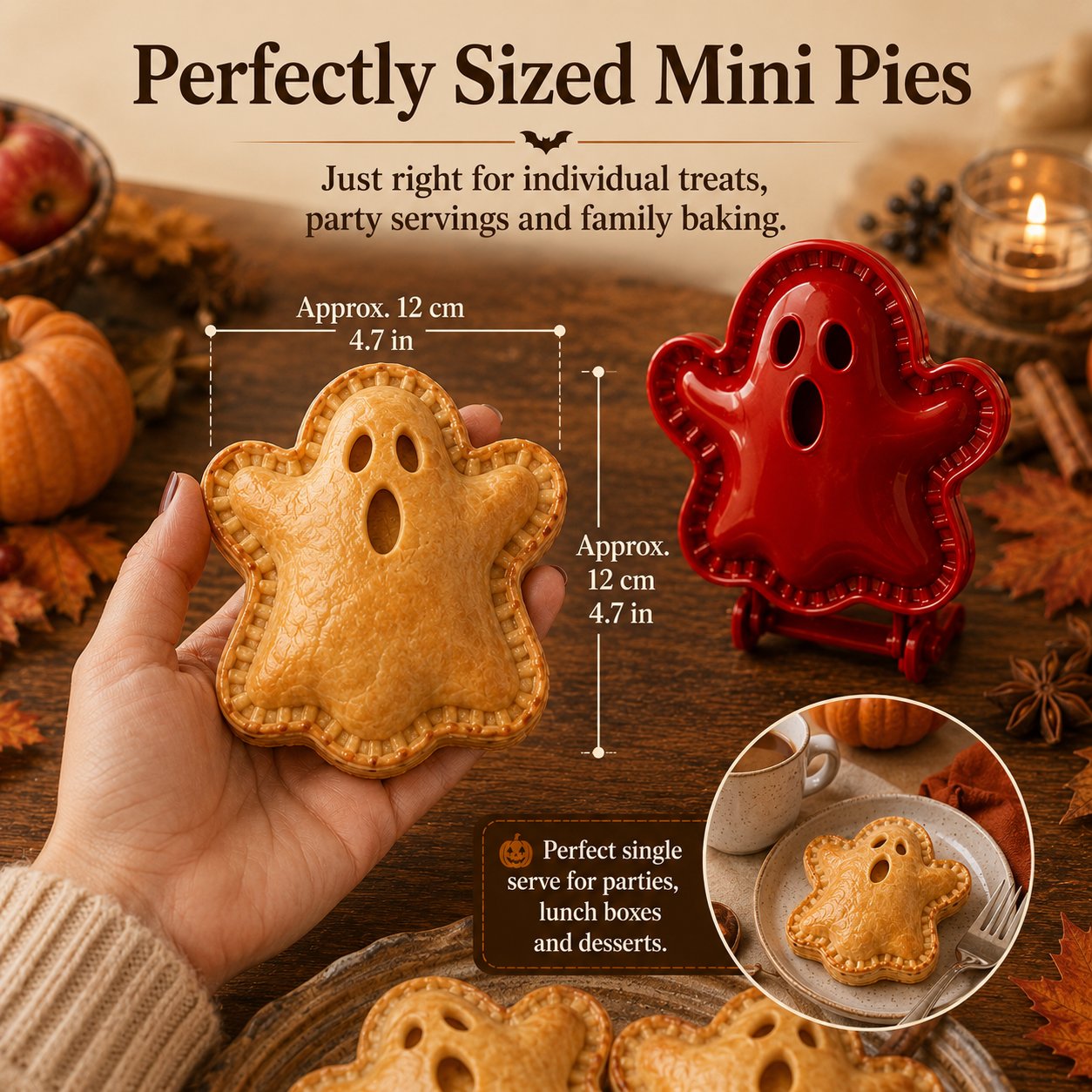 🎄🎃 8-delers paiformsett med Halloween-tema – perfekt for baking i høytiden