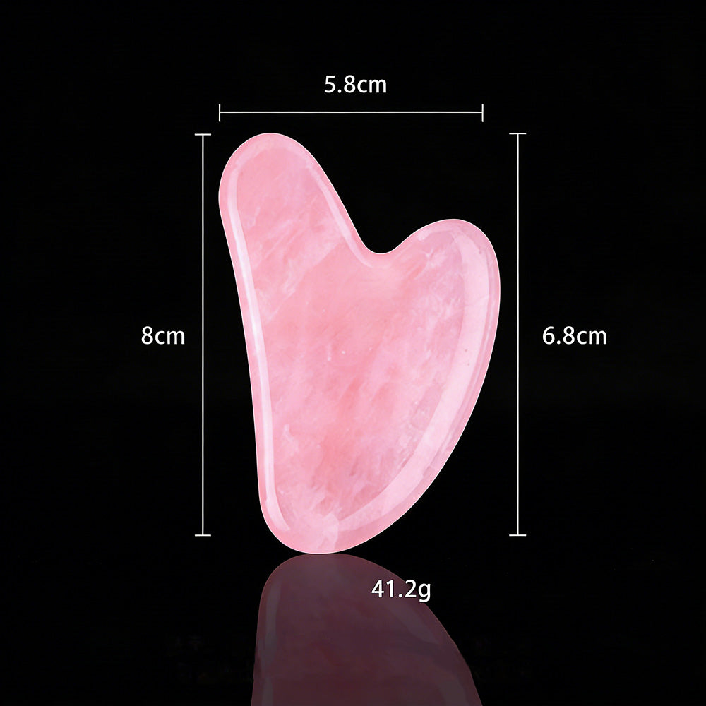 💖Hjerteformet Gua Sha-massasjeapparat med naturlig krystall – Gua Sha-verktøy for hele kroppen for ansikt, nakke og kropp