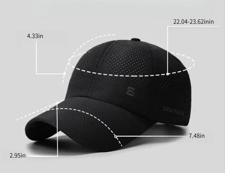 Hurtigtørkende UV-beskyttende baseballcaps – pustende justerbar unisex-hatt