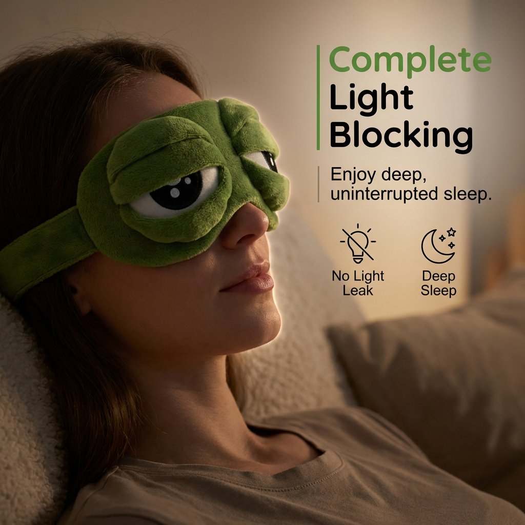 🔥Hot Salg 49% RABATT✨ 3D Søt Froske Søvnmaske🐸