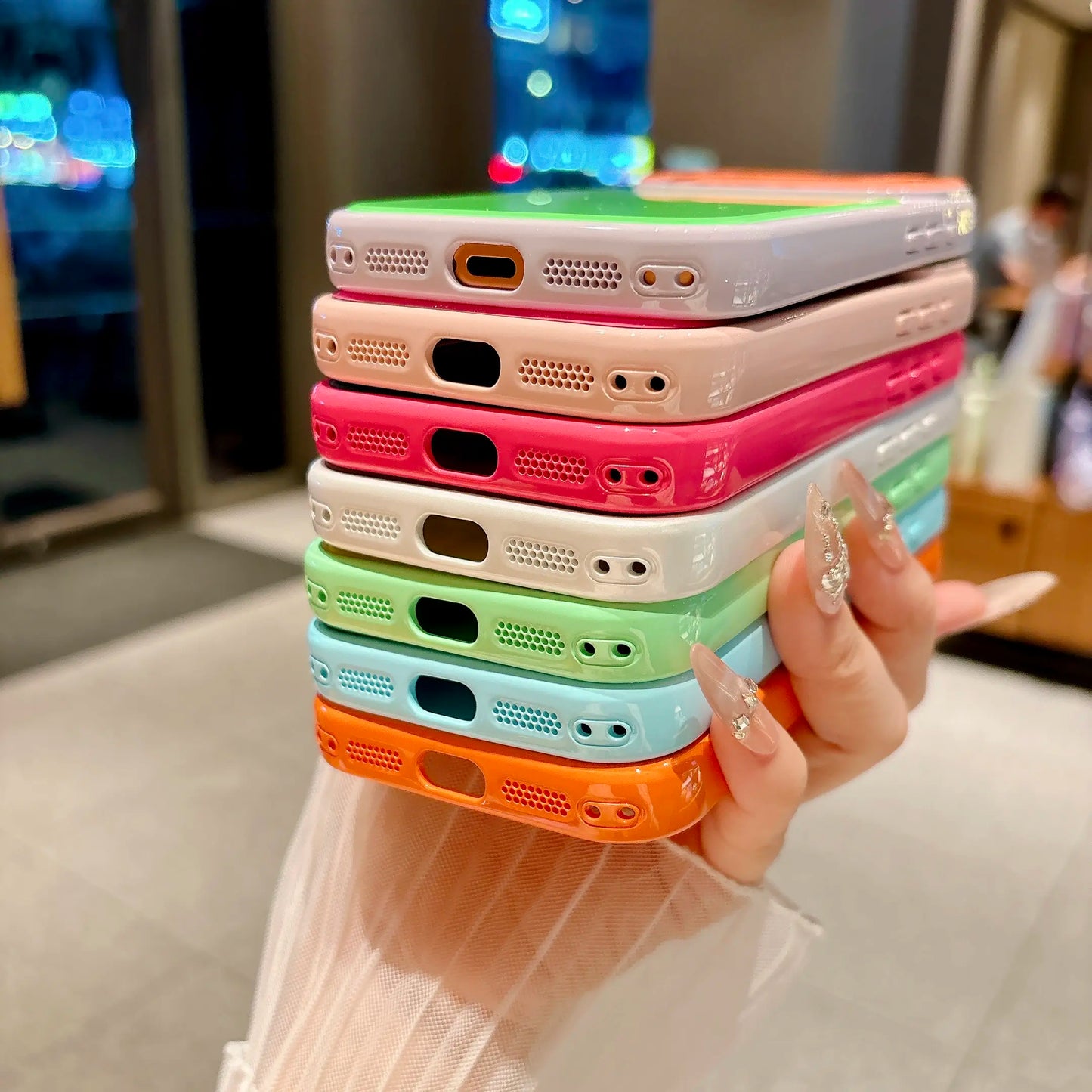 Kontrastfarget matt deksel til iPhone 17 16 15 14 13 Pro Max – Fallsikker full linsebeskyttelse
