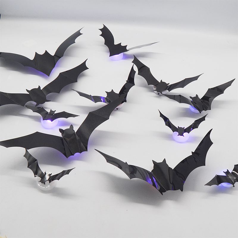 🦇Halloween-dekorasjon: 3D LED-vegglampe formet som en flaggermus