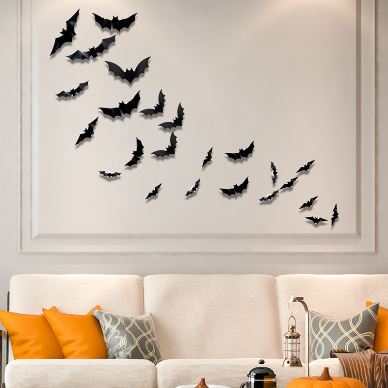 🦇Halloween-dekorasjon: 3D LED-vegglampe formet som en flaggermus