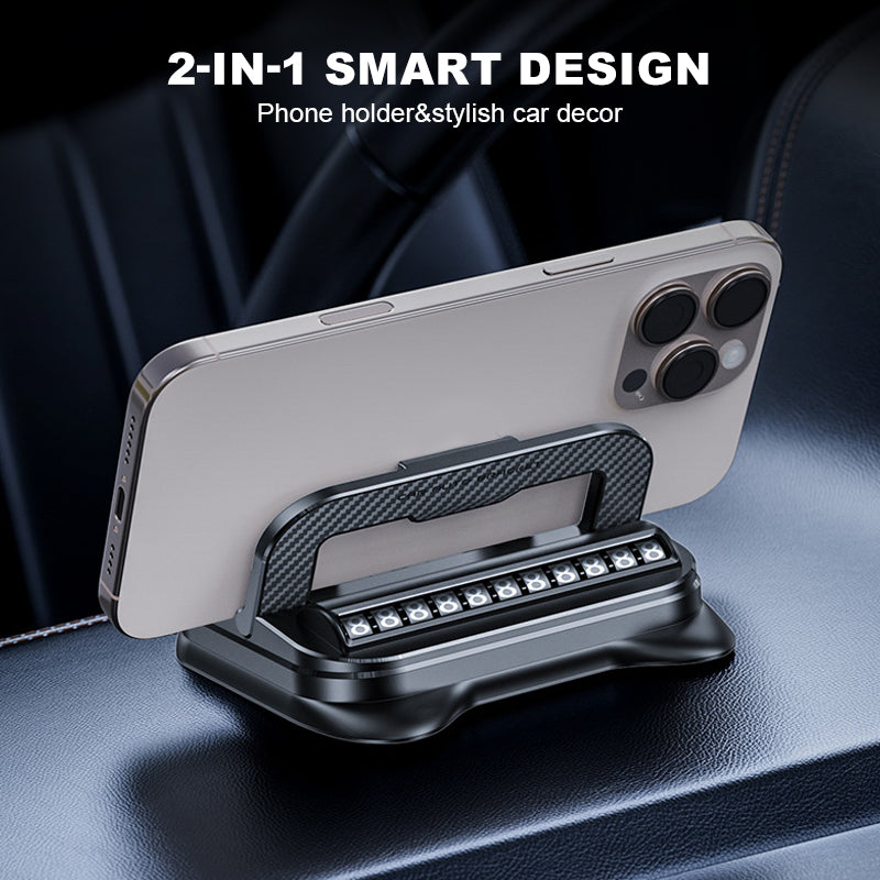 ✨ 360° roterbar, sammenleggbar telefonholder – universell design med sklisikker base🚗