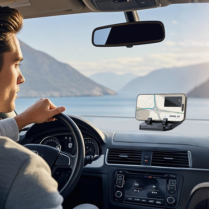 ✨ 360° roterbar, sammenleggbar telefonholder – universell design med sklisikker base🚗