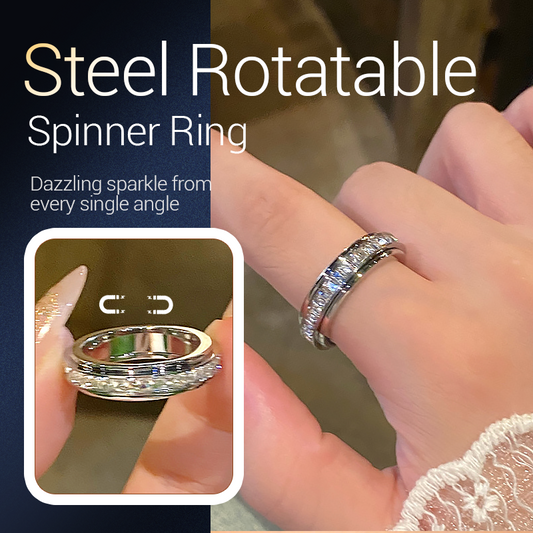 ⏳ Siste dag: 50 % på hele sortimentet!⏰💖Dreiende spinnerring i titanstål med zirkonia