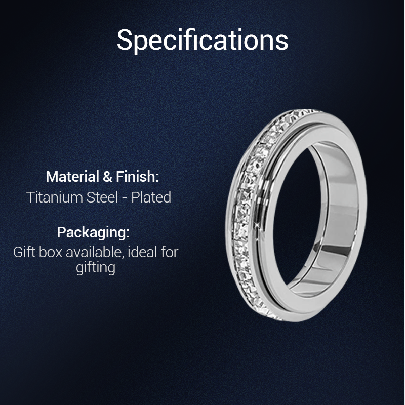 ⏳ Siste dag: 50 % på hele sortimentet!⏰💖Dreiende spinnerring i titanstål med zirkonia