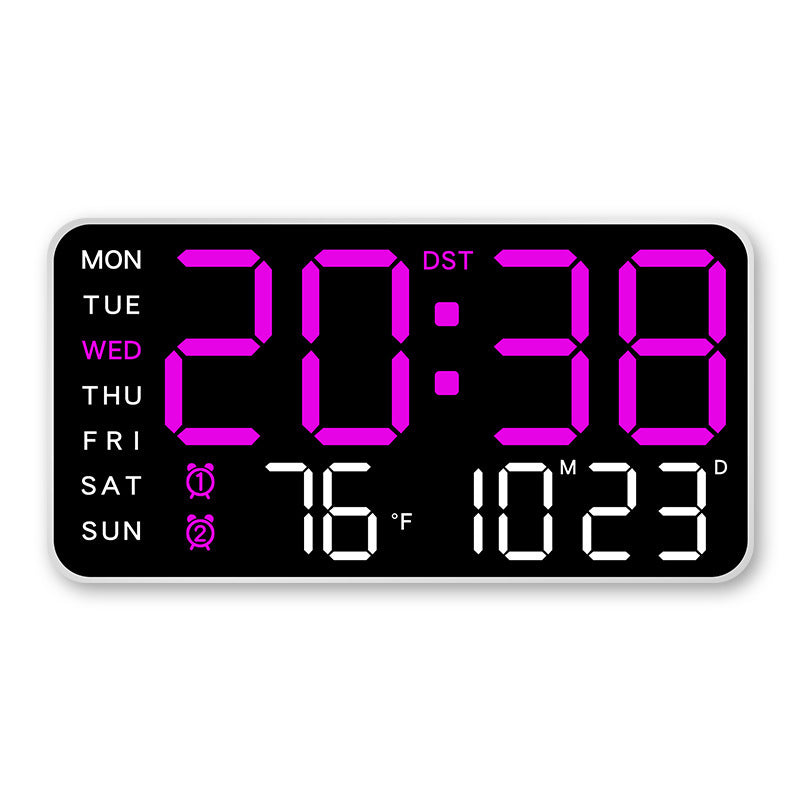 ✨Stor digital veggklokke med LED-skjerm, datovisning og termometer, perfekt gave til eldre, dekorasjon til stue og soverom