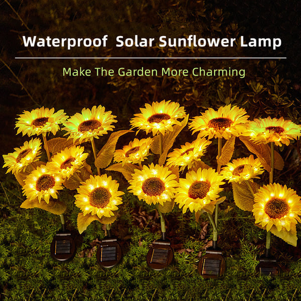 🌻60 % rabatt! ☀️Vanntett solcellelampe – realistiske blomsterblader, vanntett og støvtett (IP65), automatisk belysning i 8–12 timer☀️🌻
