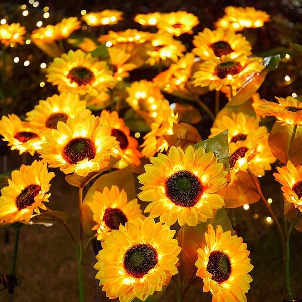 🌻60 % rabatt! ☀️Vanntett solcellelampe – realistiske blomsterblader, vanntett og støvtett (IP65), automatisk belysning i 8–12 timer☀️🌻