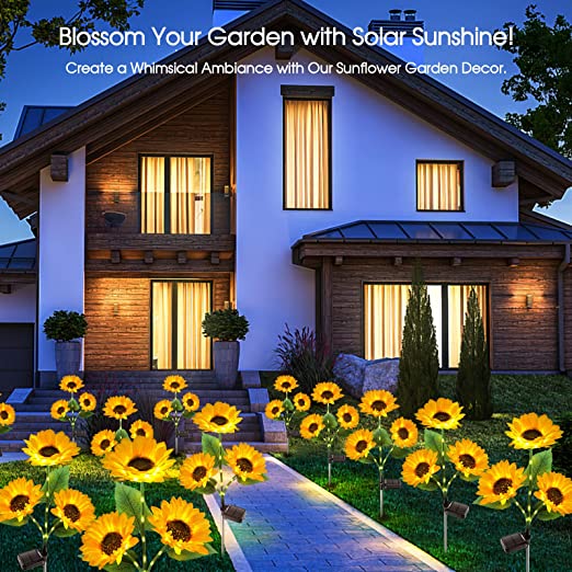 🌻60 % rabatt! ☀️Vanntett solcellelampe – realistiske blomsterblader, vanntett og støvtett (IP65), automatisk belysning i 8–12 timer☀️🌻