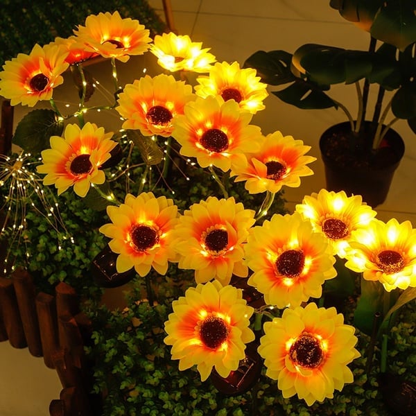 🌻60 % rabatt! ☀️Vanntett solcellelampe – realistiske blomsterblader, vanntett og støvtett (IP65), automatisk belysning i 8–12 timer☀️🌻