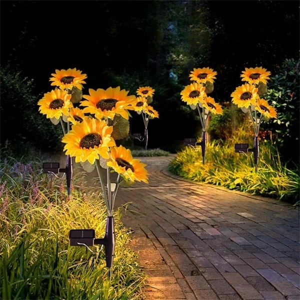 🌻60 % rabatt! ☀️Vanntett solcellelampe – realistiske blomsterblader, vanntett og støvtett (IP65), automatisk belysning i 8–12 timer☀️🌻