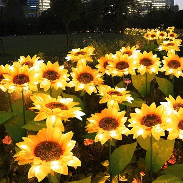 🌻60 % rabatt! ☀️Vanntett solcellelampe – realistiske blomsterblader, vanntett og støvtett (IP65), automatisk belysning i 8–12 timer☀️🌻