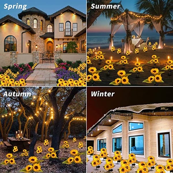 🌻60 % rabatt! ☀️Vanntett solcellelampe – realistiske blomsterblader, vanntett og støvtett (IP65), automatisk belysning i 8–12 timer☀️🌻