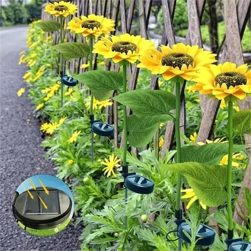 🌻60 % rabatt! ☀️Vanntett solcellelampe – realistiske blomsterblader, vanntett og støvtett (IP65), automatisk belysning i 8–12 timer☀️🌻