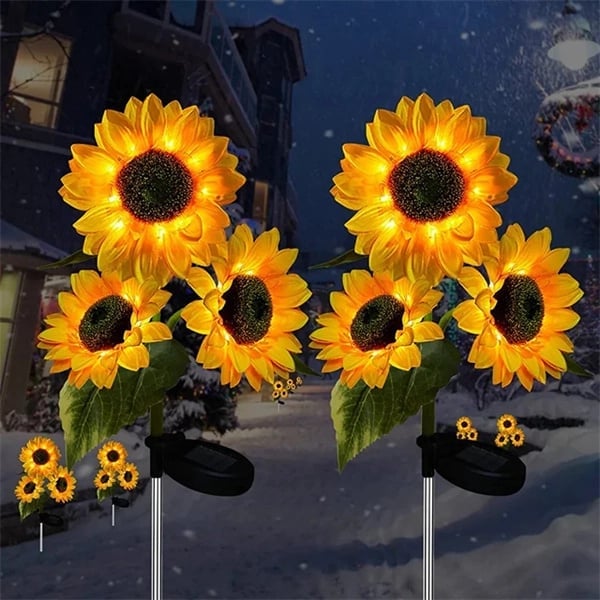 🌻60 % rabatt! ☀️Vanntett solcellelampe – realistiske blomsterblader, vanntett og støvtett (IP65), automatisk belysning i 8–12 timer☀️🌻