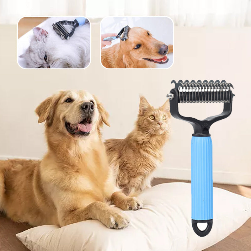 🐶🐱 Dobbeltsidig pelsbørste for kjæledyr