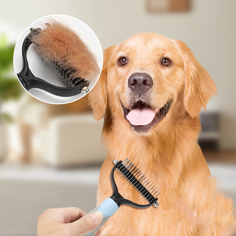 🐶🐱 Dobbeltsidig pelsbørste for kjæledyr