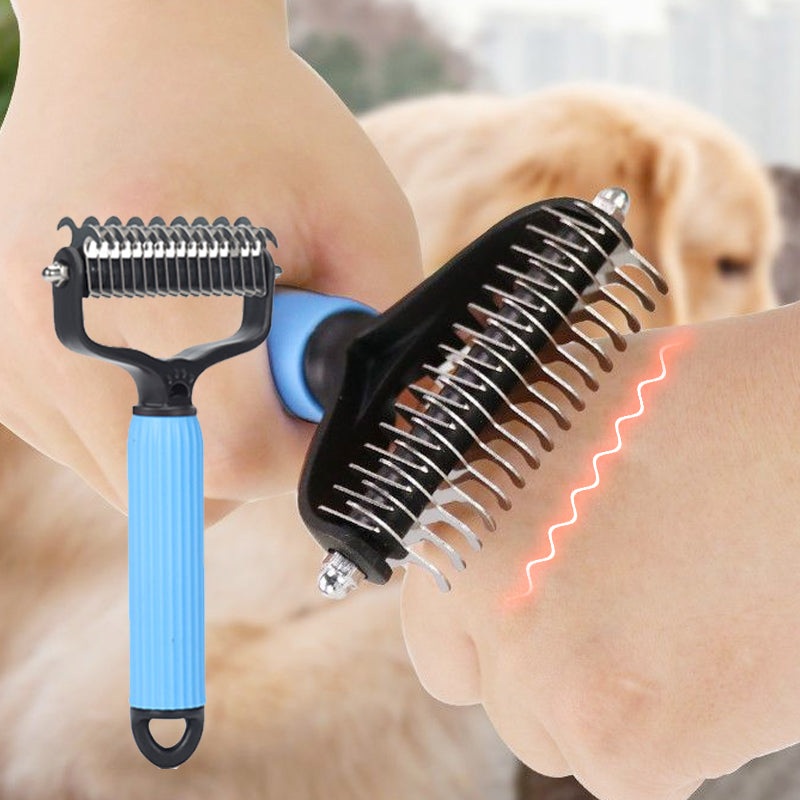 🐶🐱 Dobbeltsidig pelsbørste for kjæledyr