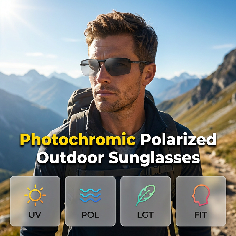 😎 Fotokromatiske polariserte solbriller for utendørs bruk