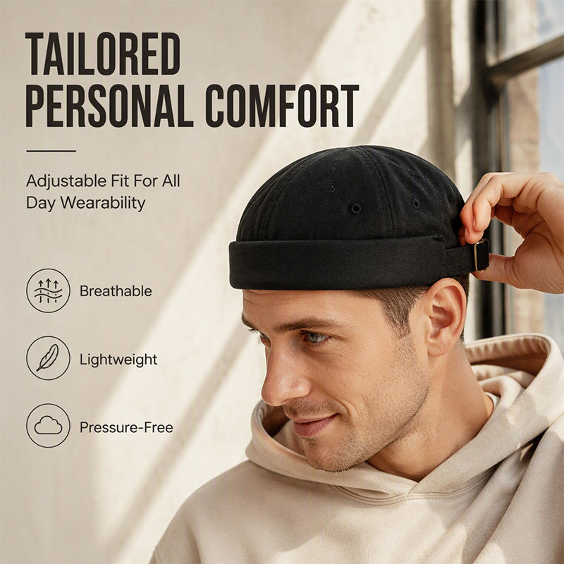 Unisex justerbar dockerhatt uten brem