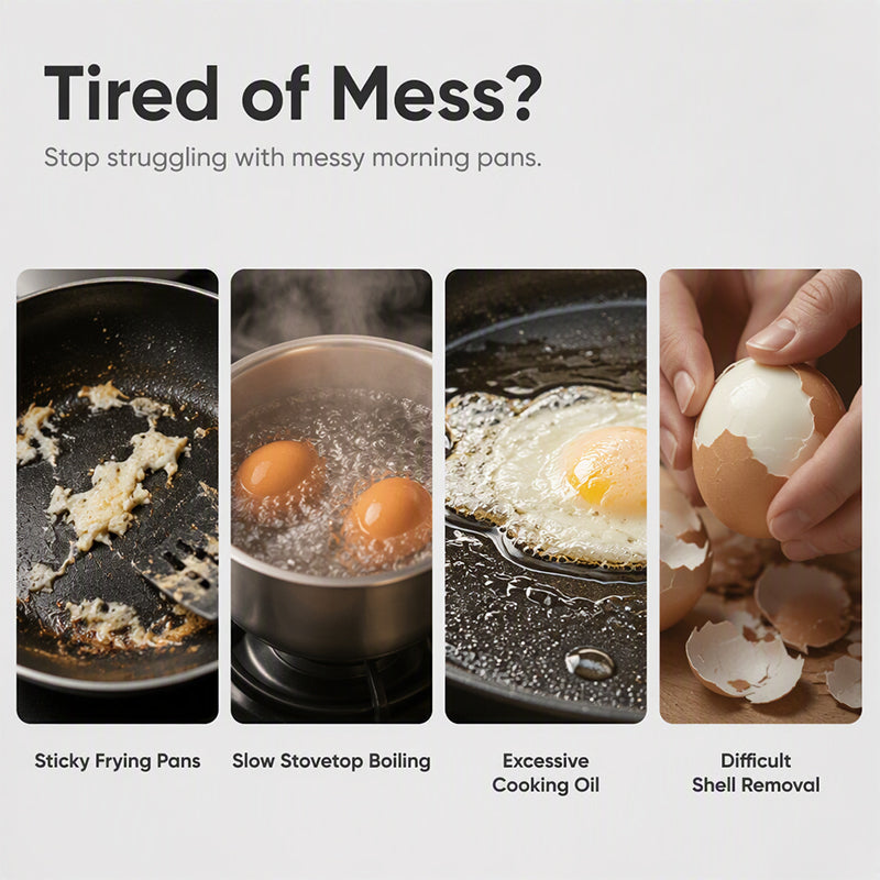 🍳Kjøp 1 få 1 gratis✨Eggkoker med dobbel åpning i mikrobølgeovnen