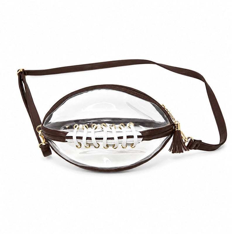 🏈 Gjennomsiktig fotballformet crossbody-veske – Kampdagsstil møter hverdagslig bekvemmelighet ✨