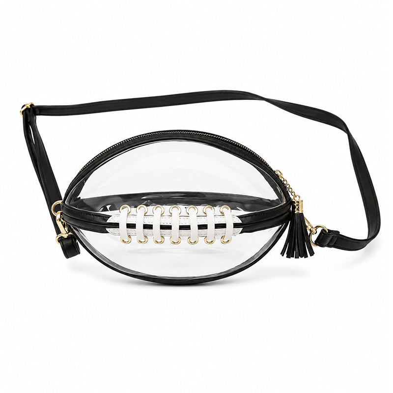 🏈 Gjennomsiktig fotballformet crossbody-veske – Kampdagsstil møter hverdagslig bekvemmelighet ✨